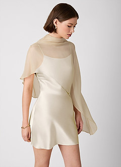 Crystle White Alabaster 100% Washable Silk Mini Dress image6