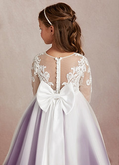 Azazie Elodie Flower Girl Dresses Ivory Grape Ball-Gown Lace Dress image8