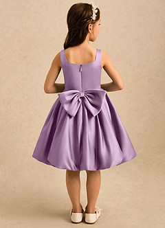 Azazie Lillian Robe Demoiselle D'honneur Fillette Robe Princesse en Mat Satiné Plissée Glycine image2