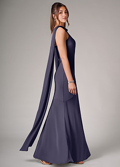 Azazie Kinsley Brautjungfernkleider Meerjungfrau-Linie Seitliche Cut-Outs Stretch-Satin Kleid Sturm image6