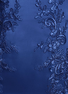 Azazie Franny Abiti per la Madre della Sposa Abito Tubino in Raso Elasticizzato Pizzo Blu Reale image6