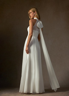 Azazie Helaina 웨딩드레스 A라인 쉬폰 플로어 길이 드레스 image2