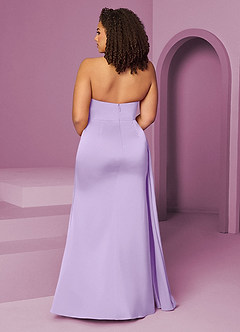 Barbie ♥ Azazie Bridesmaid Dresses Lilac Mermaid Pleated Stretch Satin Dress image12