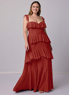 Barbie ♥ Azazie Bridesmaid Dresses Terracotta A-Line Sweetheart Neckline Chiffon Dress image6