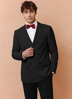 front Collins Noir Veste croisée en laine mélangée