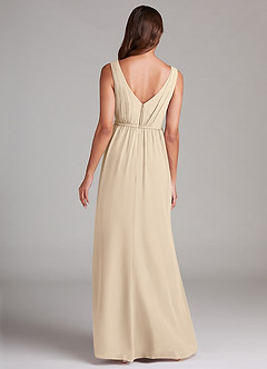 Azazie Tanicia Bridesmaid Dresses Champagne A-Line Pleated Chiffon Dress image7