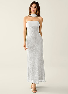 Celestina White Sequins Corset Mermaid Prom Dress image5