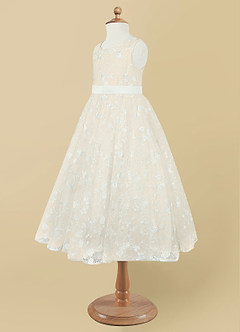 Azazie Rosie Schlussverkauf A-Linie Spitze Kleid Diamantweiß Champagner image7