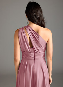 Azazie Charlize Bridesmaid Dresses Vintage Mauve A-Line One Shoulder Stretch Satin Dress image7