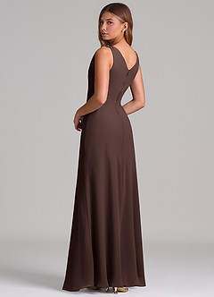 Azazie Nerine Brudtärnklänningar Klä av A-Linje i Chiffong Plisserad Ganache image2