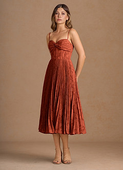 Annie Auburn Pleated Midi Dress image3