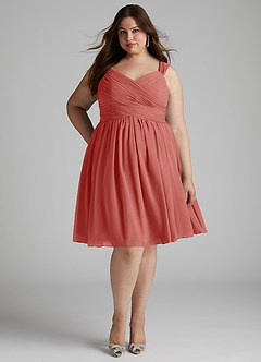 Azazie Angie Bridesmaid Dresses Antique Rose A-Line Corset Chiffon Dress image7