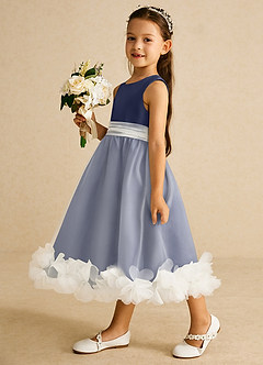 Azazie Stardust vestidos de niña de las flores Vestido de Tormenta de Organza de Corte En A con Sin mangas image3