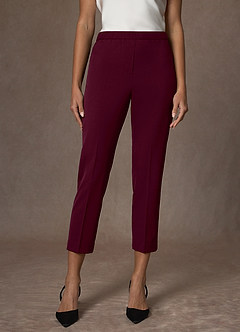 Kennedy Burgundy Structured Stretch Dress Pants