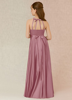 Azazie Arianthe Junior Vintage Mauve A-Line with Pockets Stretch Satin Dress image2