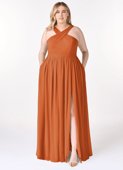 Azazie Elvira Brautjungfernkleider A-Linie Plissee Chiffon Kleid Kanel image7