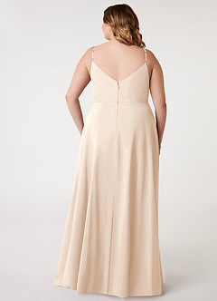 Azazie Daenerys Bridesmaid Dresses White Alabaster A-Line Cowl Chiffon Dress image11