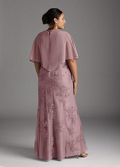 Azazie Whilhelmina Mother of the Bride Dresses Dusty Rose Mermaid Lace Chiffon Dress image13