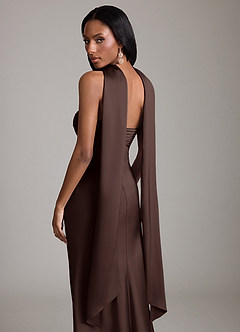 Azazie Saylor Brudtärnklänningar Klä av Sjöjungfru i Stretch Satin Axelbandslös Ganache image7