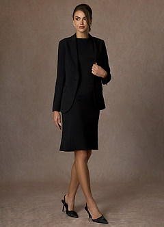 front Charlotte Noir Robe à tissage raffiné