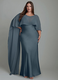 Azazie Stefania Vestidos de damas de honor Vestido Crepúsculo de Satén Elástico de Línea A image9