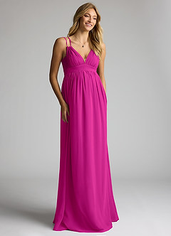 Azazie Emree Abiti da damigella d'onore premaman Abito A-Line Chiffon Floor-Length image3