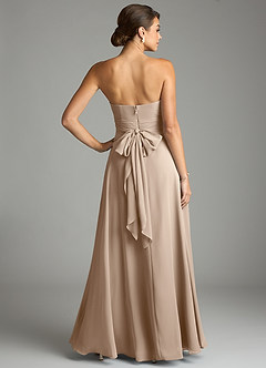 Azazie Tamira Bridesmaid Dresses Taupe A-Line Pleated Chiffon Convertible Dress image4