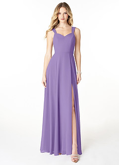 Azazie Julie Brautjungfernkleider A-Linie Herzausschnitt Chiffon Kleid Tahiti image1