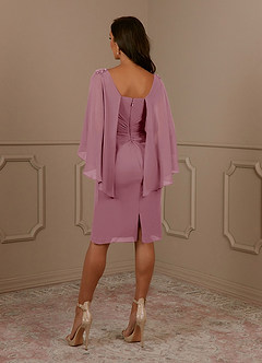 Azazie Mirra Mother of the Bride Dresses Vintage Mauve Sheath Scoop Pleated Chiffon Dress image3