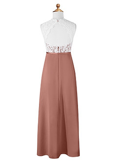 Azazie Rana Junior A-Linie Spitze Chiffon Kleid Zedernrose image6
