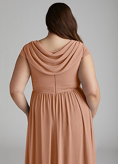 Azazie Organa Robes de demoiselle d'honneur Robe Trapèze en Mousseline de soie Plissée Champagne Rosé image12