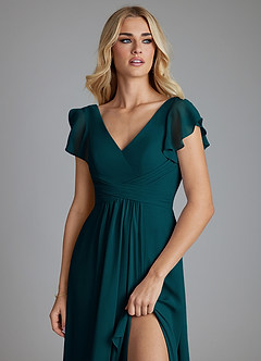 Azazie Omari Bridesmaid Dresses Pine A-Line Chiffon Dress image5