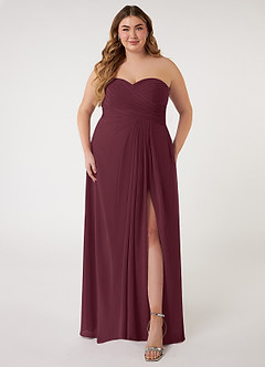 Azazie Arabella Allure Bridesmaid Dresses Cabernet A-Line Sweetheart Neckline Chiffon Convertible Dress image12