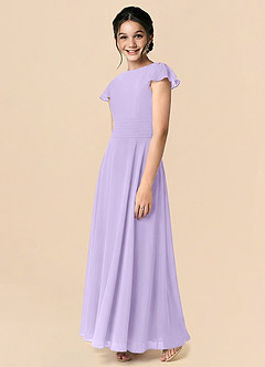 Azazie Payton A-Linie Schleifen Chiffon Kleid Flieder image4