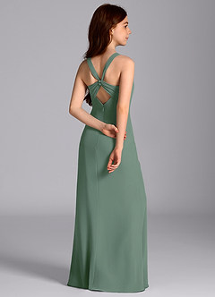Azazie Mero Junior Eucalyptus Mermaid Pleated Chiffon Dress image2