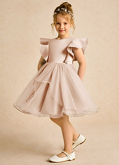 Azazie Chirp Flower Girl Dresses English Rose Ball-Gown Tulle Dress image5