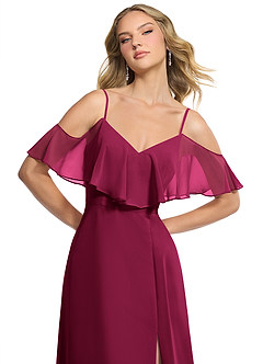Azazie Jean Bridesmaid Dresses Burgundy A-Line Chiffon Convertible Dress image6