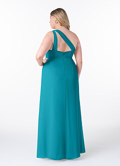Azazie Maive Bridesmaid Dresses Jade Sheath Pleated Ruffle Chiffon Dress image8