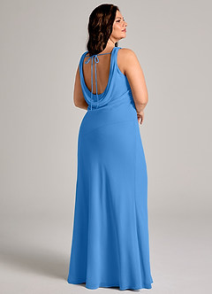 Azazie Rylina Bridesmaid Dresses Blue Jay Mermaid Pleated Chiffon Dress image8