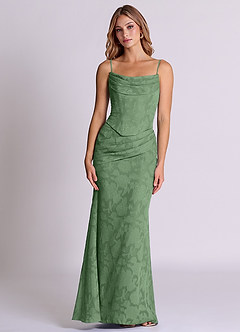 Azazie Sorrel Bridesmaid Dresses Eucalyptus Mermaid Corset Floral Burnout Convertible Dress image6