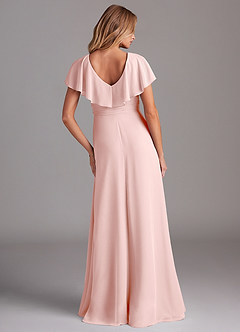 Azazie Lainey Brudtärnklänningar Klä av A-Linje i Chiffong med fickor Puderrosa image7