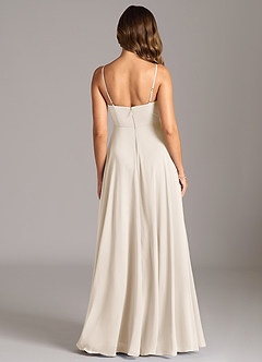 Azazie Amani Bridesmaid Dresses White Alabaster A-Line Pleated Chiffon Dress image9