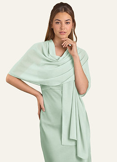 front Azazie Aleena chiffonsjal i matchende farve