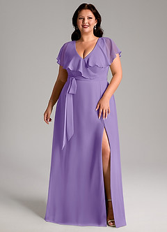 Azazie Lainey Bridesmaid Dresses Tahiti A-Line with Pockets Chiffon Dress image10