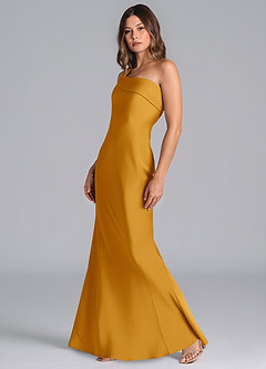 Azazie Driea Brudtärnklänningar Klä av Sjöjungfru i Stretch Satin Ena axeln Knäck image6