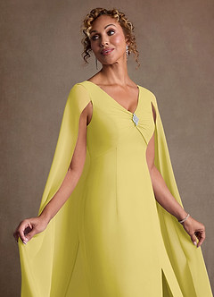 Azazie Boudica Klänningar till brudens mor Klä A-Line i Chiffong Plisserad Kanariefågel image5