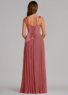 Azazie Stephanie Bridesmaid Dresses Antique Rose A-Line Pleated Stretch Satin Dress image5