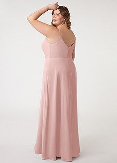 Azazie Daenerys Bridesmaid Dresses Powder Pink A-Line Cowl Chiffon Dress image11
