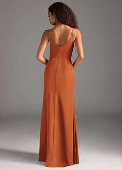 Azazie Deandra Bridesmaid Dresses Cinnamon Mermaid Pleated Chiffon Dress image6
