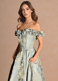 Zora Vintage Blue Midi Dress image5